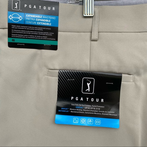 PGA Tour Big & Tall Mens Performance Shorts in Chinchilla & Sliver Cloud W- 48 - Picture 8 of 11